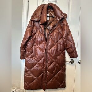 Abercrombie & Fitch ultra long quilted puffer coat